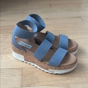 Steve Madden Denim Blue Platform Sandals
